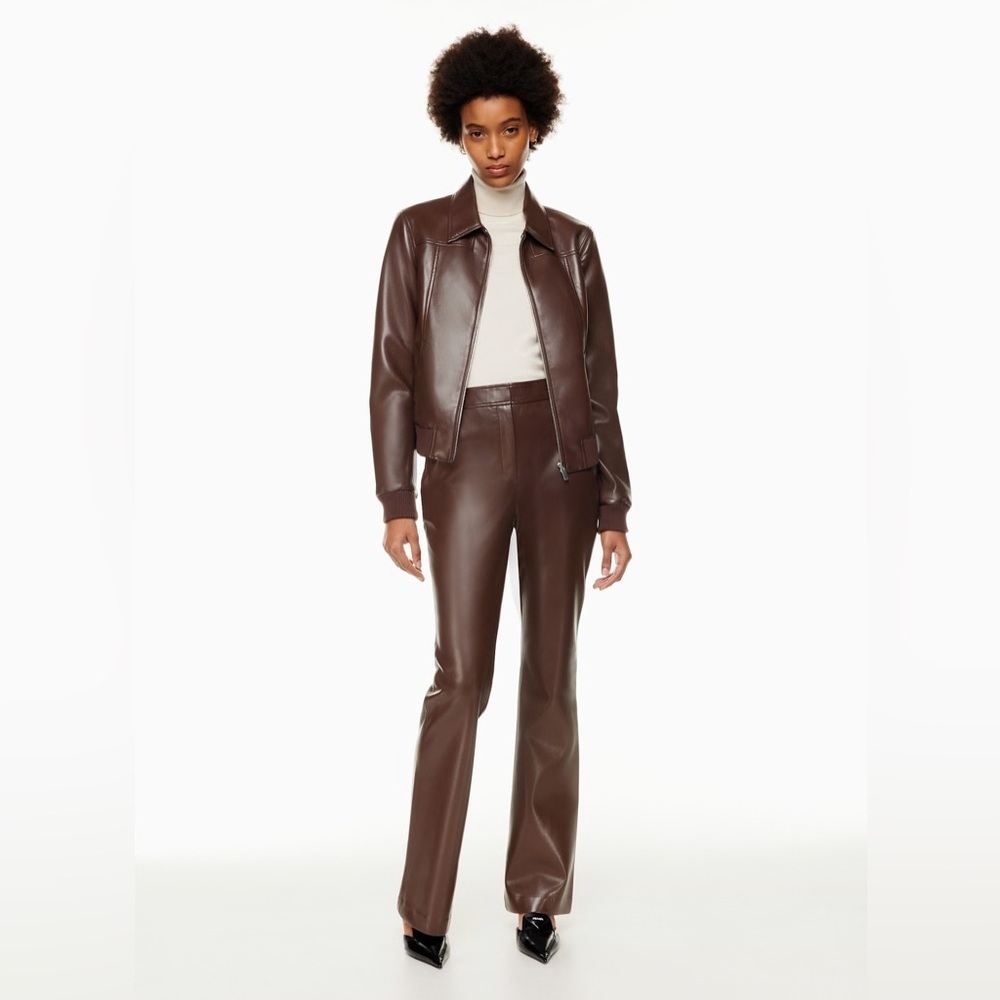 Aritzia Babaton Program Pant- Vegan Leather High Waisted Flare Pant- Size 4
